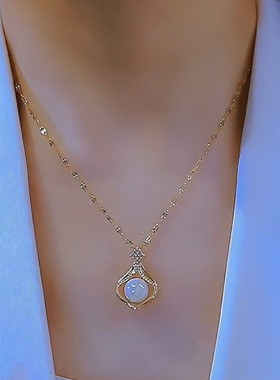 春夏气质百搭微镶荷包珍珠项链女