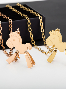 韩国长款不掉色挂件钛钢毛衣链