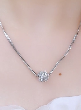 轻奢磁吸闪钻多层叠戴项链锁骨链