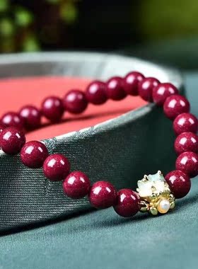 天然原矿朱砂 紫砂单圈手链2024年龙年手串纯手工制作精工细作