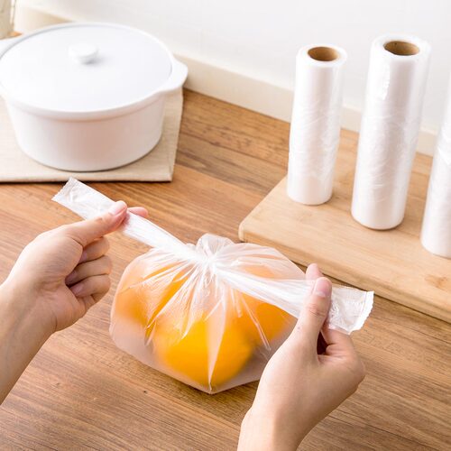 背心式食品保鲜袋小号冰箱连卷袋家用大号食品袋一次性加厚手撕袋 - 图1