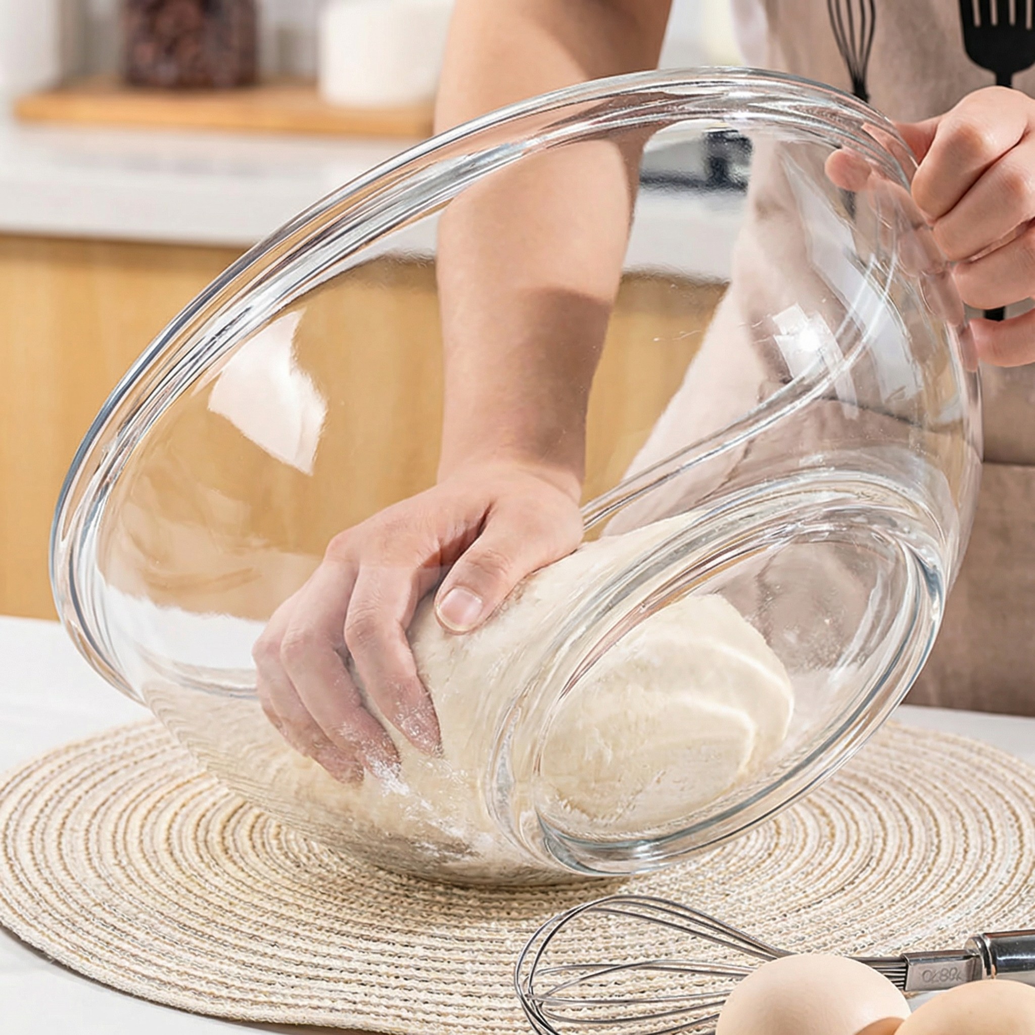 玻璃碗透明家用沙拉碗玻璃和面盆带盖加厚大号沙拉碗泡面碗,淘宝优惠券,粉丝福利购,淘宝优惠卷