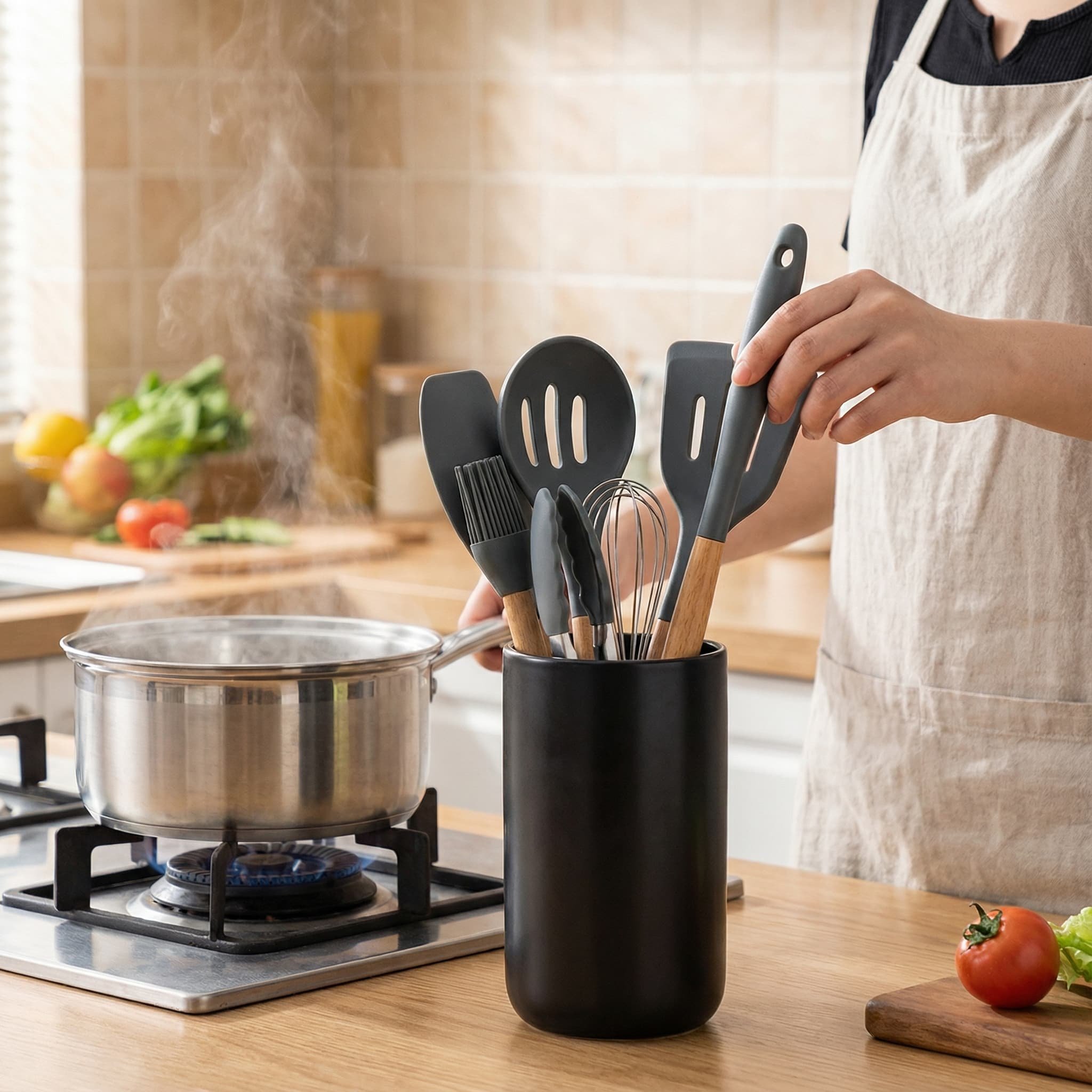 陶瓷收纳筒北欧厨具铲勺收纳筒家用烹饪用具收纳桶厨房筷子筒筷笼,淘宝优惠券,粉丝福利购,淘宝优惠卷