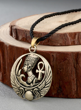 埃及男士复古金银色吊坠项链饰品