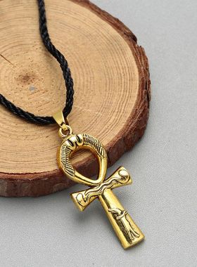 Cxwind 欧美时尚嘻哈项链吊坠 埃及十字架 吊坠简约项链