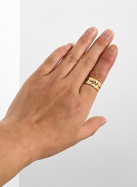 不锈钢火焰情侣戒指 火焰配对戒指饰品 火焰承诺戒指指环