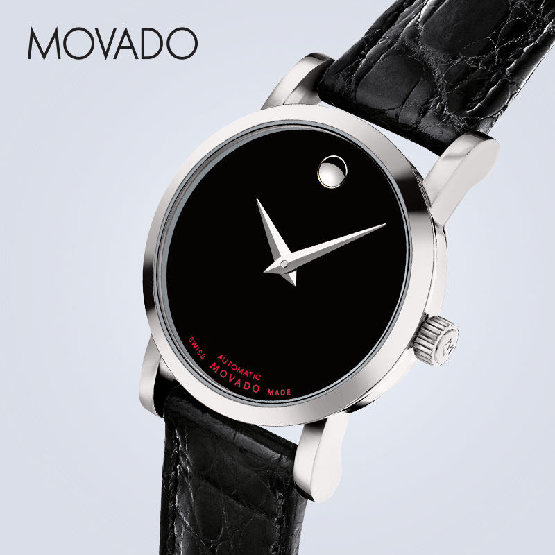 Movado/摩凡陀瑞红系列皮带自动机械手表女表商务经典瑞士表正品