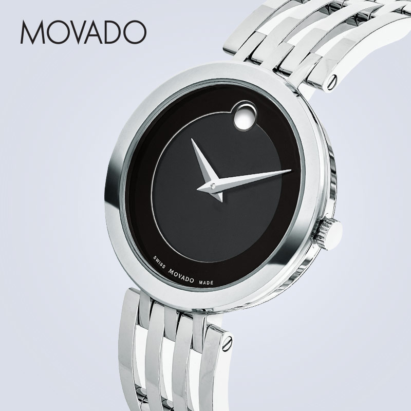 Movado/摩凡陀爱莎系列手镯式钢表带镶钻石英女表瑞士 - 图2