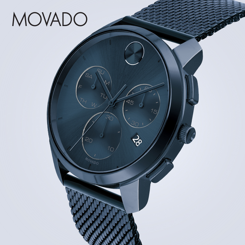 Movado/摩凡陀BOLD系列米兰编织链表带石英手表男表潮流时尚瑞士