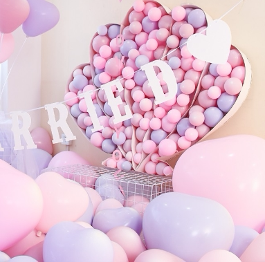 加厚气球马卡龙色七夕情人装扮告白周岁生日装扮布置开业求婚汽球