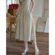 SimpleRetro Gossamer Whisper Cool Tencel Retro V-neck Plant-based Embroidered Suit Skirt/ກະໂປ່ງເສື້ອນ້ອຍ