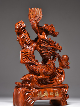 木雕摆件动物生肖家居客厅工艺品