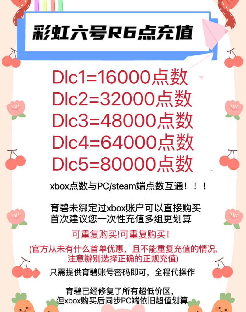 彩虹六号R6点数围攻充值低价代充代购R6点低价充值Uplay代充