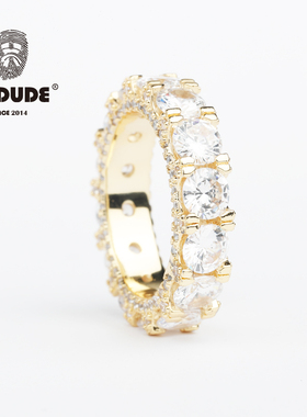 锆石戒指x-dude铜镀金街头男女