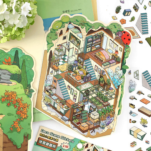 infeelme 我的小屋第七弹造景贴纸 创意微缩立体趣味手工diy贴纸 - 图2