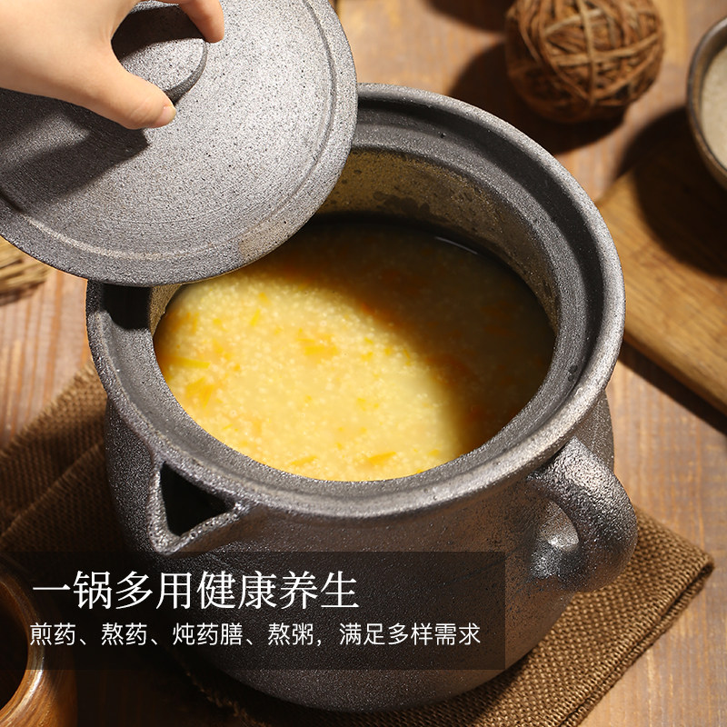 荥经老式无釉中医药砂锅煎药壶家用明火熬药罐汤药锅传统陶土沙锅_虎窝淘