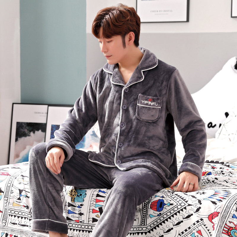 青少年珊瑚绒加厚学生秋冬款睡衣 jianabear加拿熊内衣旗舰睡衣/家居服套装