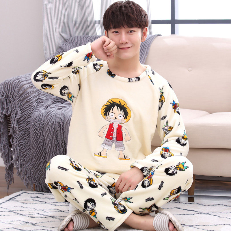 青少年珊瑚绒加厚学生秋冬款睡衣 jianabear加拿熊内衣旗舰睡衣/家居服套装