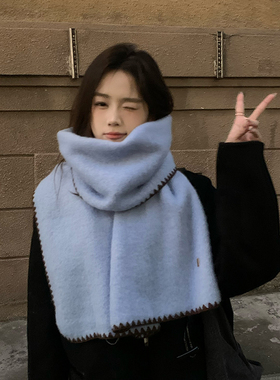 韩版锁边保暖软糯亲肤围巾女冬季