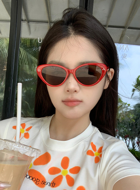 防晒遮阳猫眼墨镜女夏季凹造型