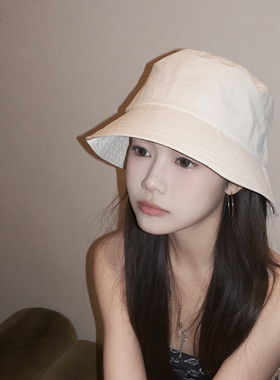 经典款透气日系纯色遮阳渔夫帽女