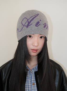 100%美利奴羊毛针织帽女保暖冷帽