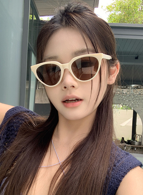 韩系ins米白色百搭偏光防晒墨镜