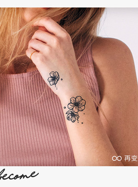 再变草本纹身贴樱花梦防水持久