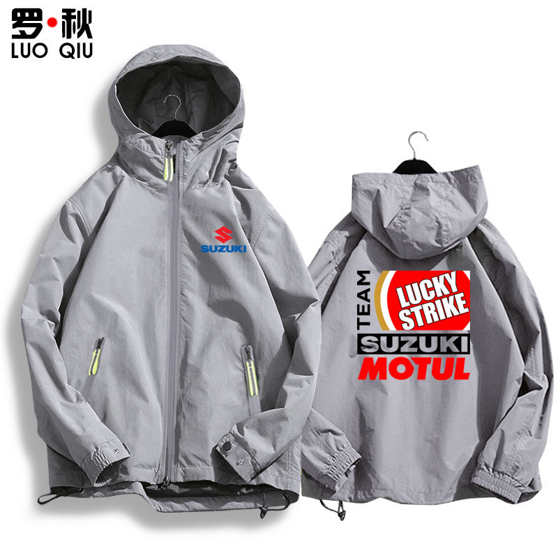 铃木suzuki重机车文化周边连帽夹克 罗秋夹克