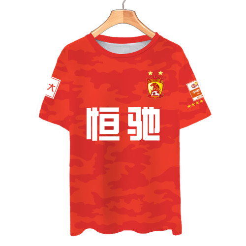 2021广州恒大队服韦世豪郑智同款足球衣服速干短袖T恤衫男女半袖 - 图3