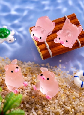 夜光磨砂小猪树脂摆件