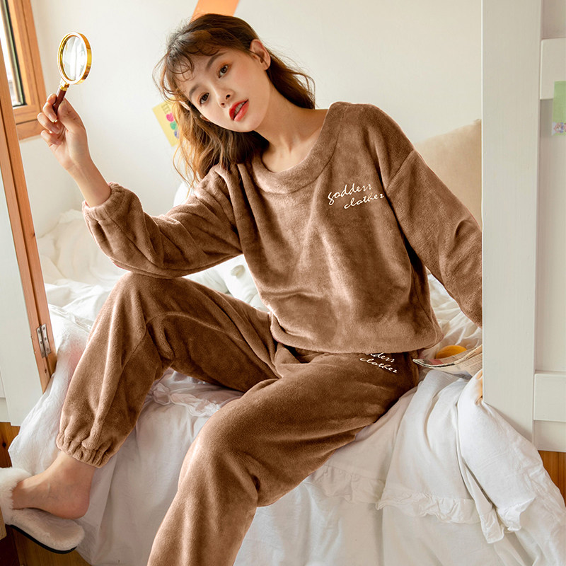 2020新款珊瑚绒加绒保暖可外穿睡衣 恬穗睡衣/家居服套装