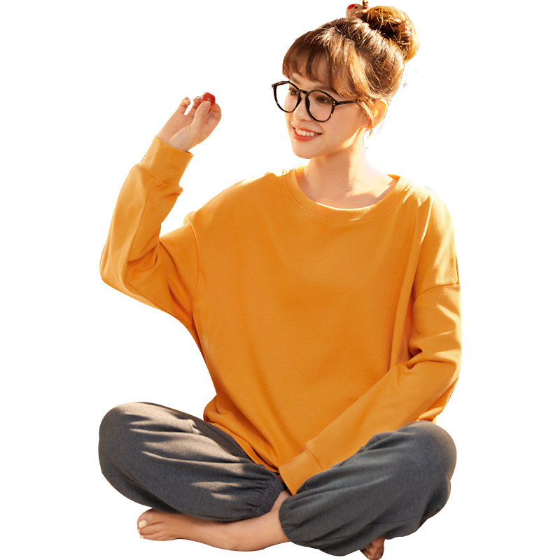 春秋季纯棉长袖可爱日系可外穿睡衣 恬穗睡衣/家居服套装