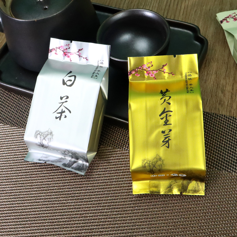 5g绿茶茶叶小泡袋铝箔青钱柳白茶红茶黄金芽金骏眉正山小种定制 - 图2