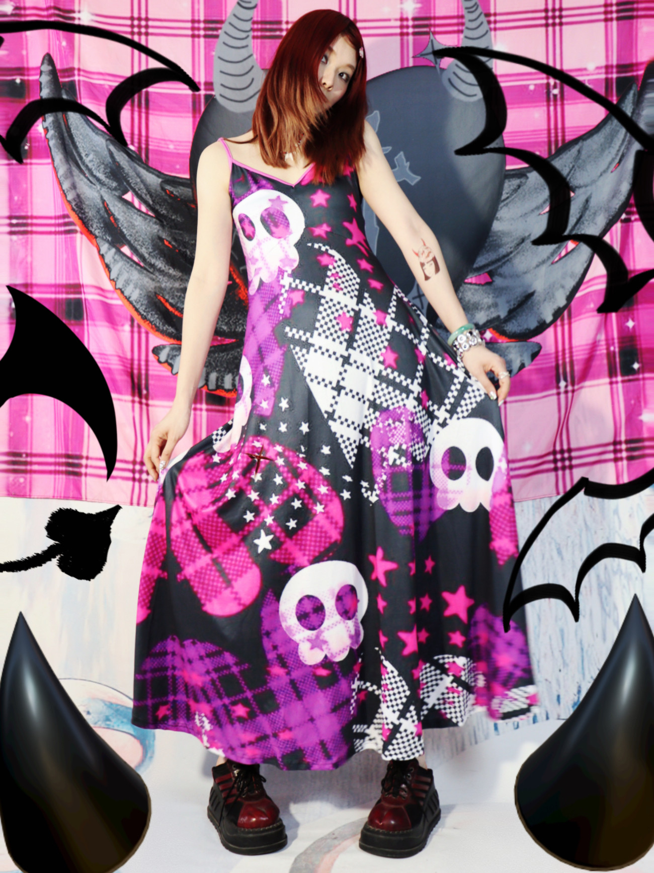 哩弱/玫骨 小众设计感辣妹吊带连衣裙女夏季2023显瘦A字裙长裙女,淘宝优惠券,粉丝福利购,淘宝优惠卷