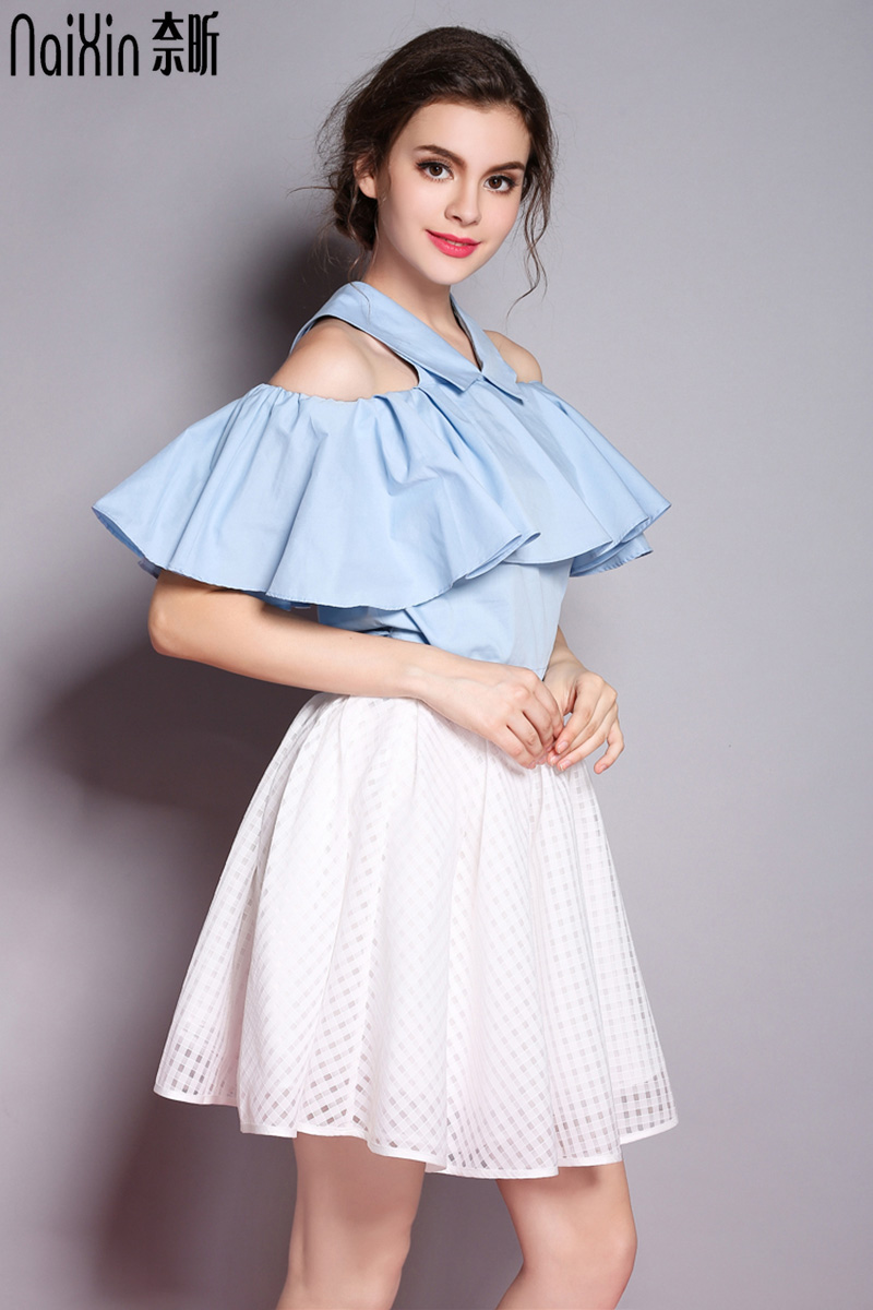 奈昕定制10266夏季新款方领t恤 奈昕T恤