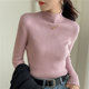 2023 autumn and winter sweet inside with a sweater thickened half -high -neck to beat the bottom shirt, foreign wood ear ear women's top