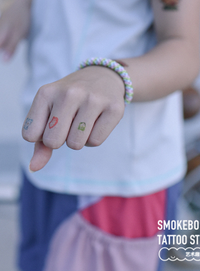 smokebomblab可爱手帐爱心图章手绘印章小清新兔子童趣纹身贴纸