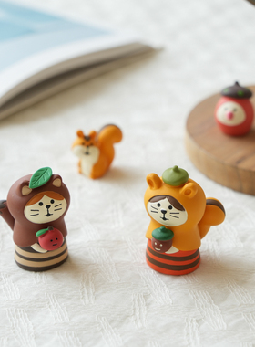 动物橡子山可爱迷你装饰摆件