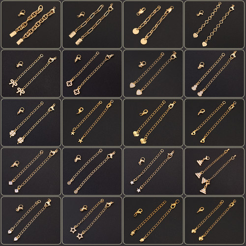 包18k金延长链手链项链加长链子diy配件珍珠锁骨链龙虾扣尾链材料 - 图3