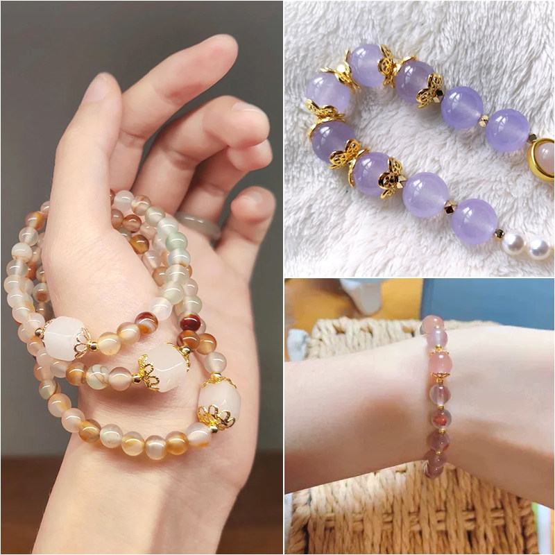 镀18K金花托隔片小配件垫片水晶手串配饰手链饰品隔珠串珠diy材料,淘宝优惠券,粉丝福利购,淘宝优惠卷