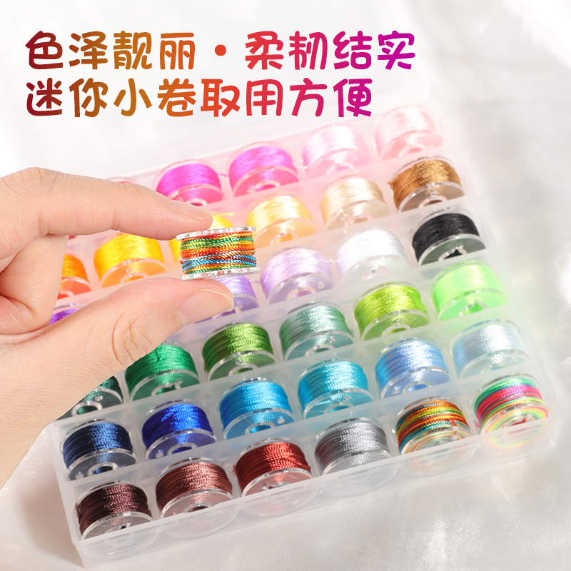 3/6/9/12股线diy手工编织手绳编绳线手链金线缠绕线小卷线材料包 - 图0