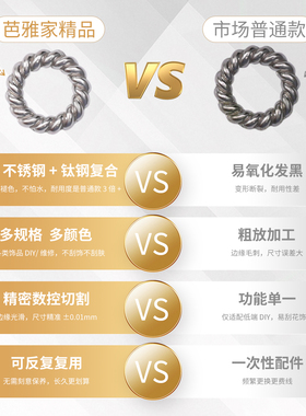 保色钛钢水晶手链麻花闭口圈配件
