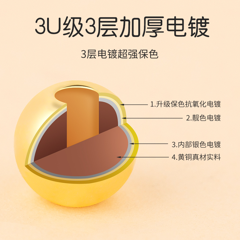 镀18k金铜珠散珠diy手链配件手串铜珠子隔珠材料14K金色小金珠包-图1