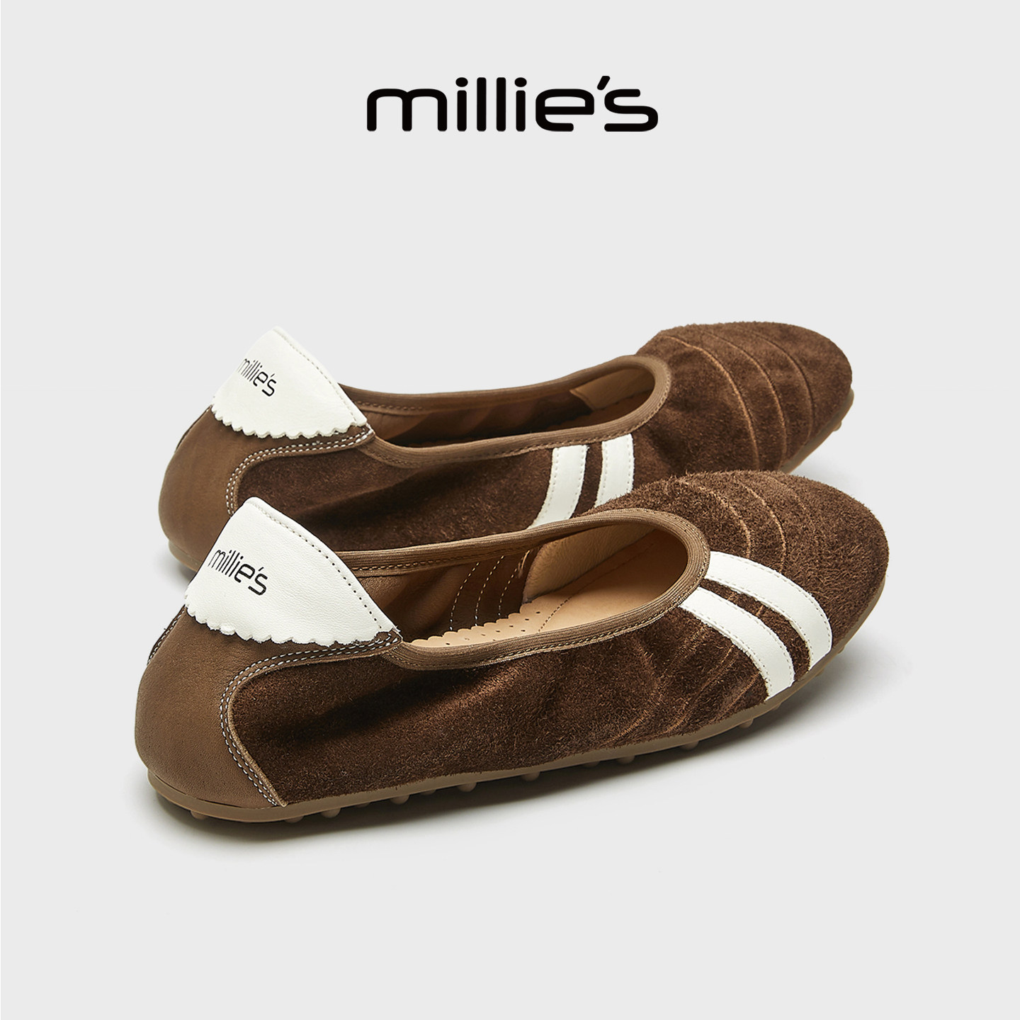 MILLIE'S/妙丽平底芭蕾舞鞋女2026新款玛丽珍鞋软底百搭浅口单鞋,淘宝优惠券,粉丝福利购,淘宝优惠卷