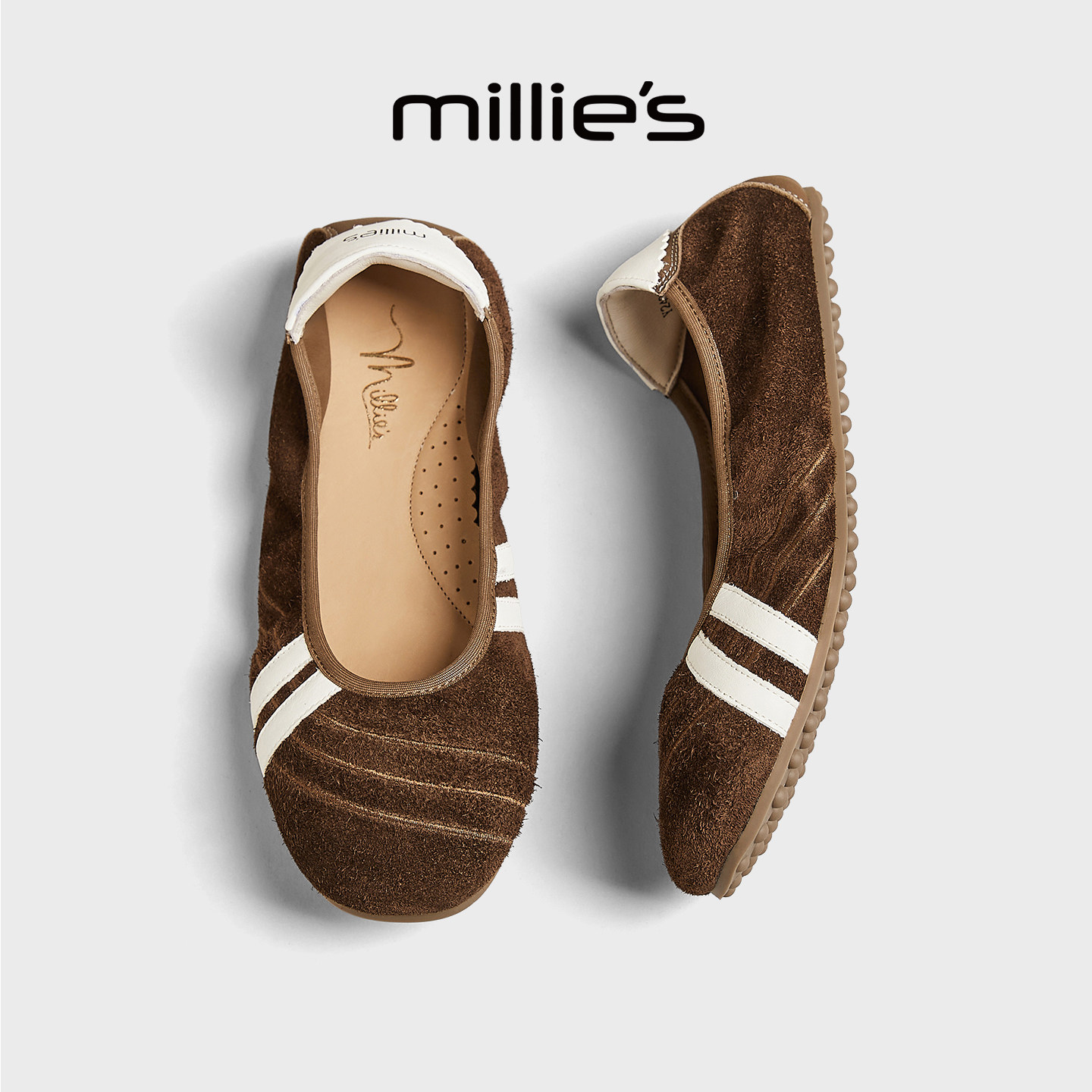 MILLIE'S/妙丽平底芭蕾舞鞋女2026新款玛丽珍鞋软底百搭浅口单鞋,淘宝优惠券,粉丝福利购,淘宝优惠卷