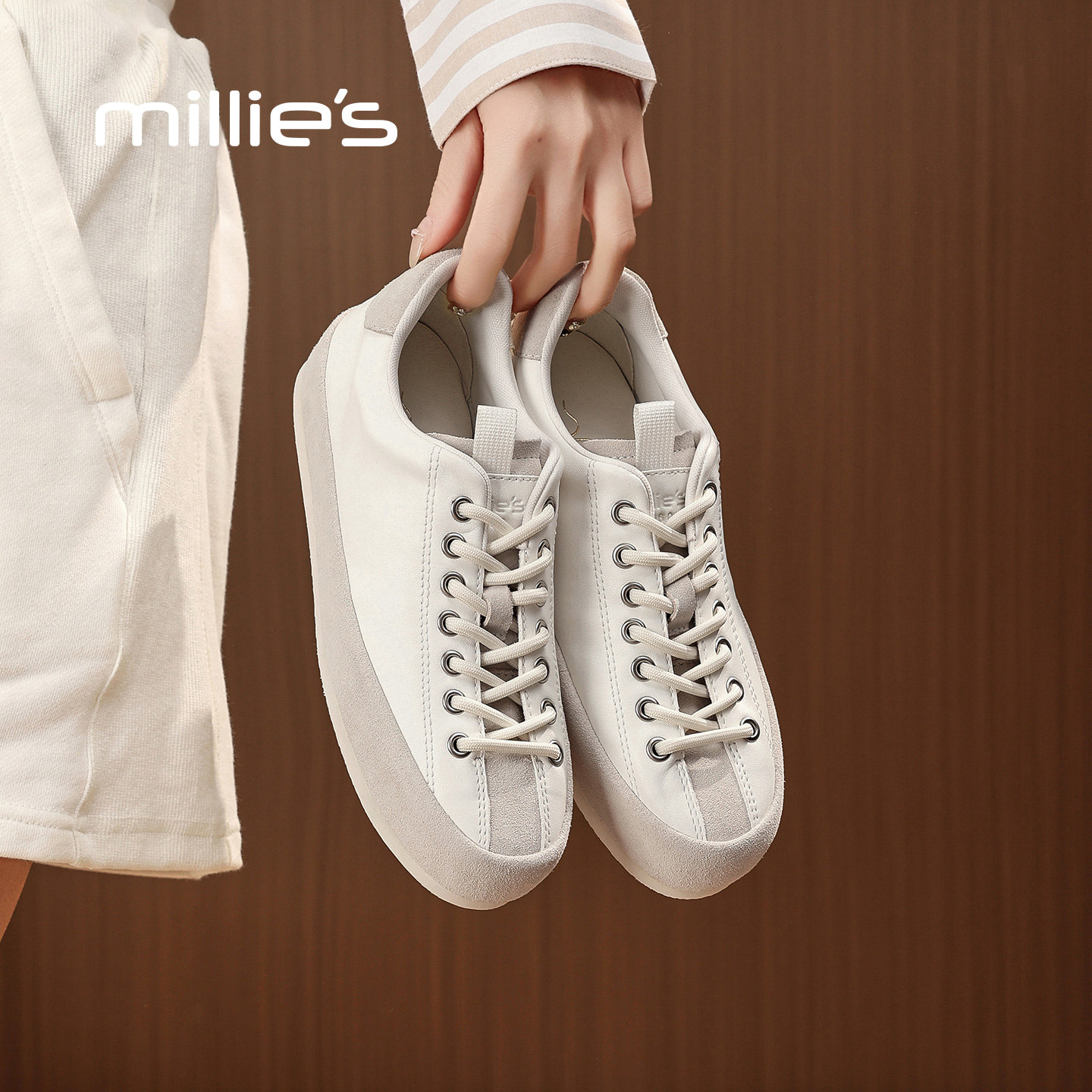 MILLIE'S/妙丽真皮软底深口渔夫鞋女2026春季新款舒适百搭休闲风,淘宝优惠券,粉丝福利购,淘宝优惠卷