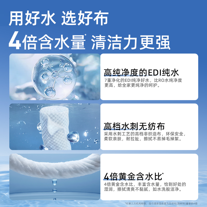 德佑纯水湿巾婴儿成人手口专用湿纸巾家庭用实惠大包装80抽*9包