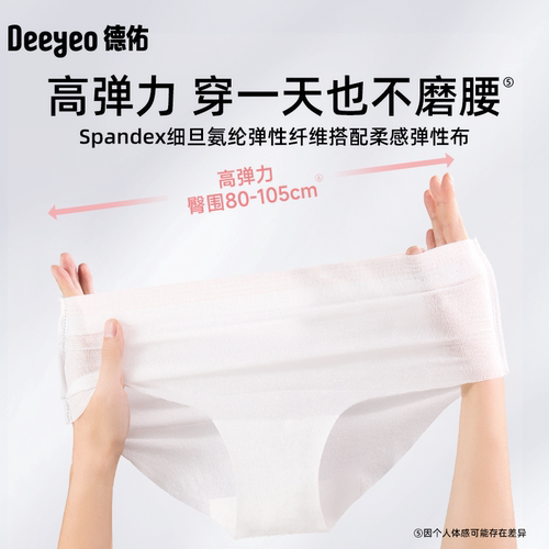 【U先】德佑一次性内裤女款出差旅行独立装月子产妇0触内裤女4条 - 图2