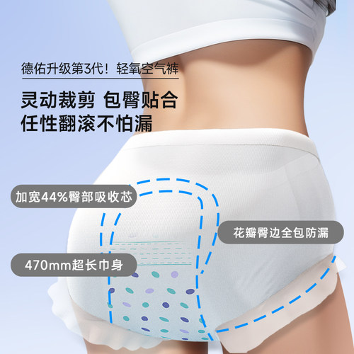 【天猫U先】德佑安睡裤女经期用防漏产妇专用姨妈夜安全心裤大码 - 图1